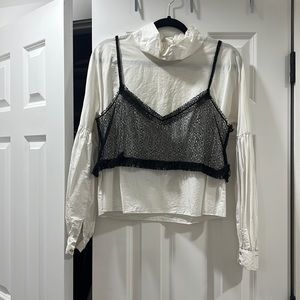 Zara poplin top with bralet